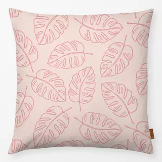 Kissen Monstera Muster Rosa