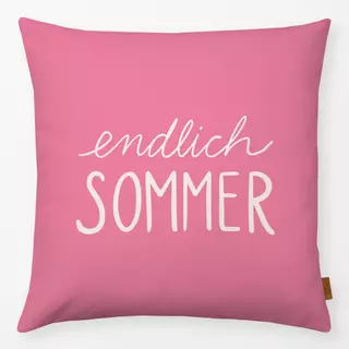 Kissen Endlich Sommer typo pink