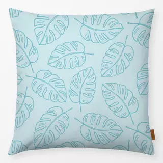 Kissen Monstera Muster Türkis