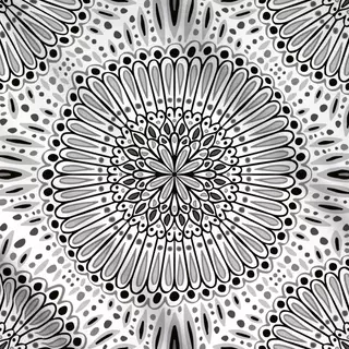 Meterware Mandala monochrom