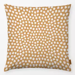 Kissen Farbtupfer beige senfgelb