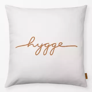 Kissen Hygge Typo Handlettering braun