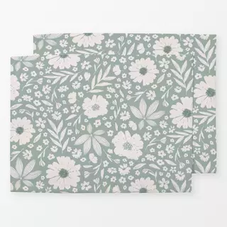 Tischset Olivia Blumen naturals grün