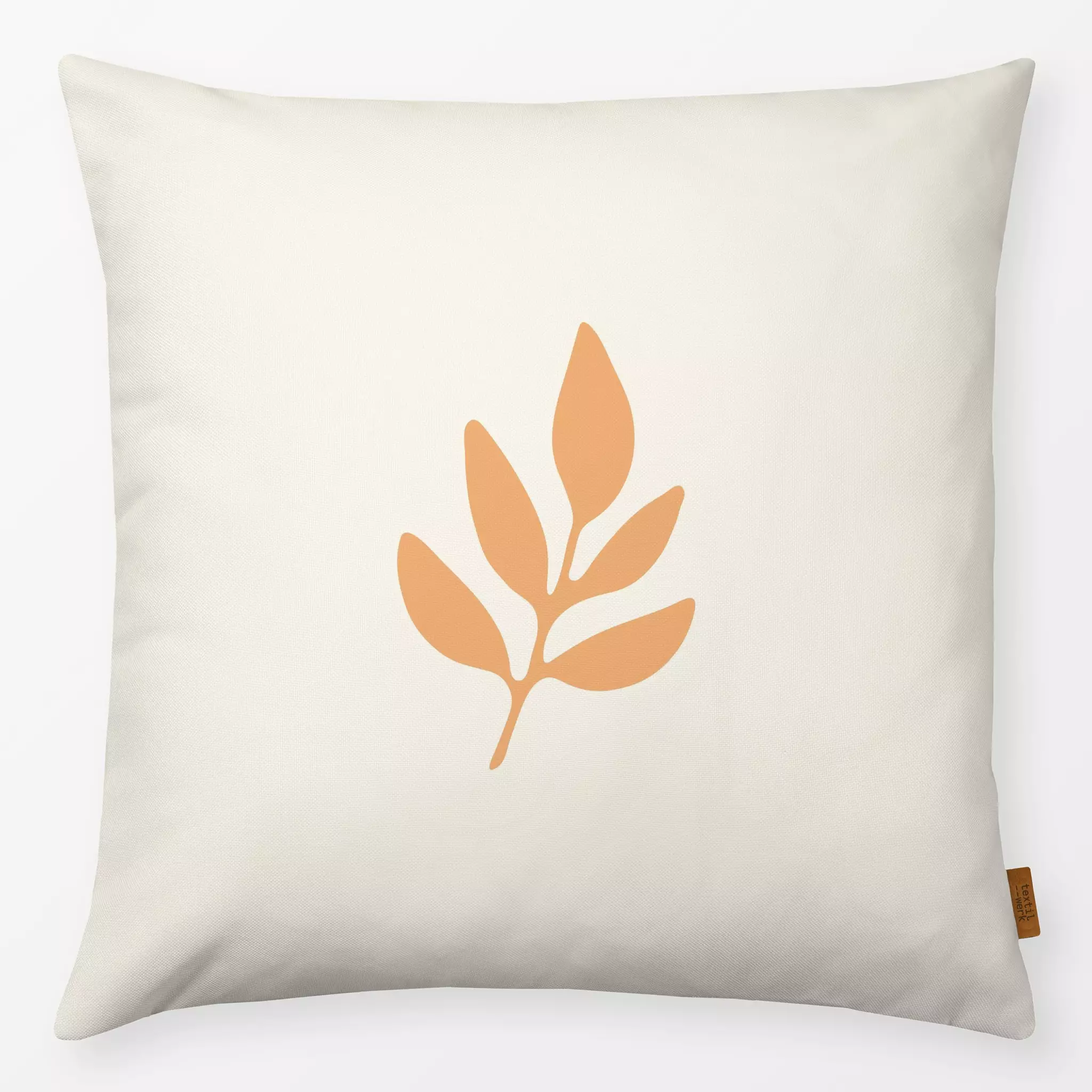 Kissen Zweig Wendekissen beige gelb - Frühling, Sommer, Pflanzen & Botanik - von „Kathrin Woo"; modern, Botanical, Kollektio...