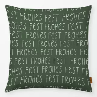 Kissen Frohes Fest dunkelgrün