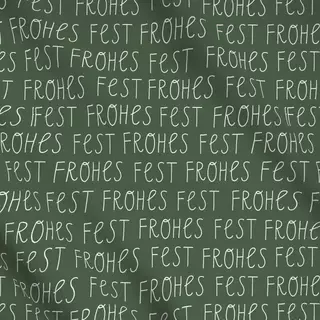 Meterware Frohes Fest dunkelgrün