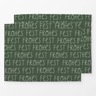 Tischset Frohes Fest dunkelgrün