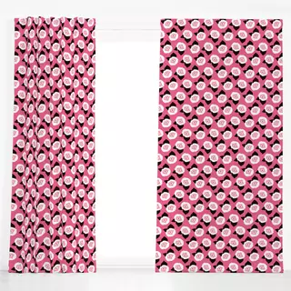 Dekovorhang Abstract Tulips pink black