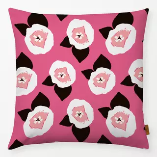 Kissen Abstract Tulips pink black