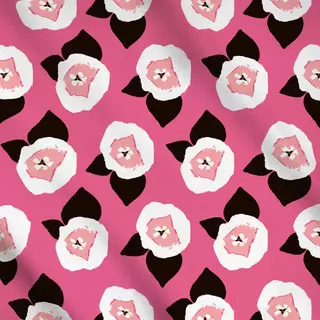 Meterware Abstract Tulips pink black