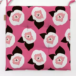 Sitzkissen Abstract Tulips pink black