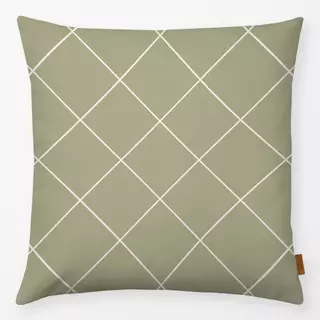 Kissen Karos Beige Grün Wendekissen