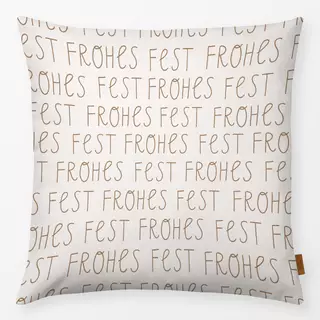 Kissen Frohes Fest braun beige