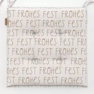 Sitzkissen Frohes Fest braun beige