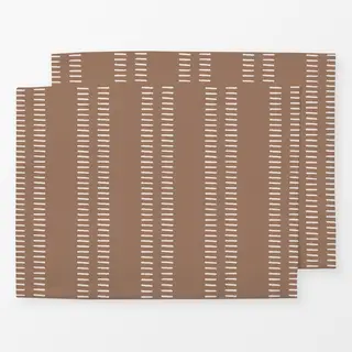 Tischset Beige auf Boho Braun