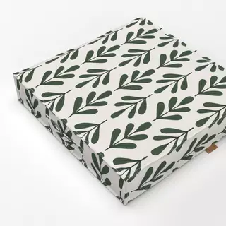 Bodenkissen Winter Floral dark green beige