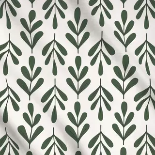 Meterware Winter Floral dark green beige