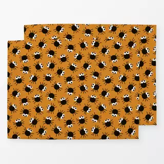 Tischset Spooky Spiders gelb