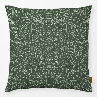 Kissen Winter Icons dark green