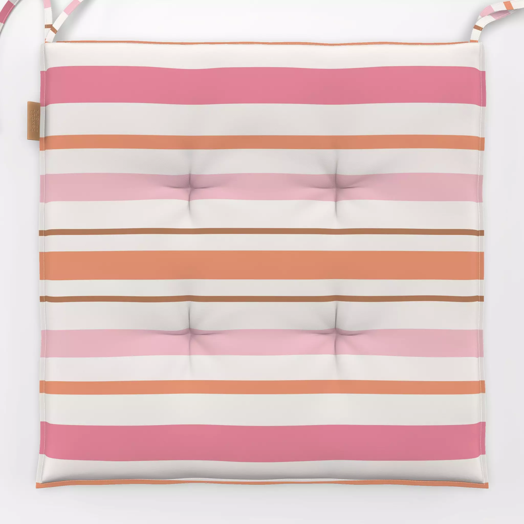 Sitzkissen Beach Towel pink vibes - Symbole & Muster - von „Kathrin Woo"; Streifen, modern, Sommer, stripes, gestreift, Stre...