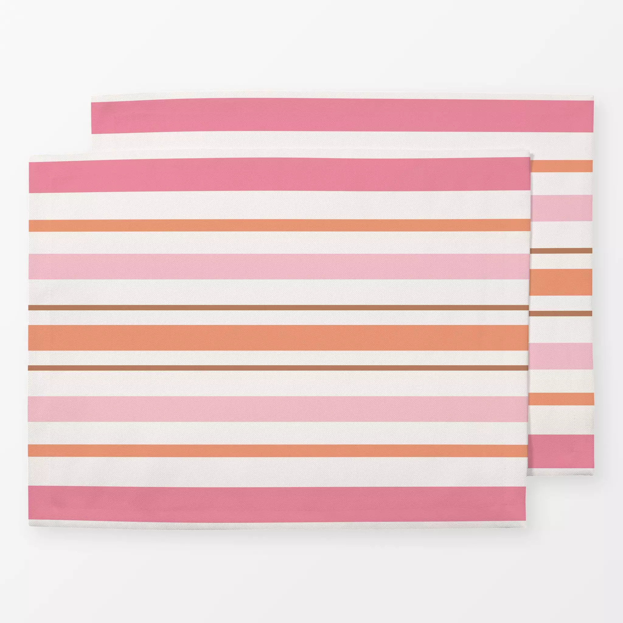 Tischset Beach Towel pink vibes - Symbole & Muster - von „Kathrin Woo"; Streifen, modern, Sommer, stripes, gestreift, Streif...
