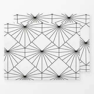 Tischset Geo Heart Schwarz-Weiß