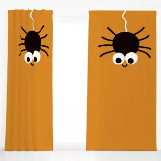 Dekovorhang Spooky Spider pumpkin gelb