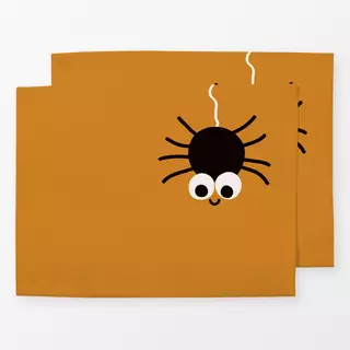 Tischset Spooky Spider pumpkin gelb