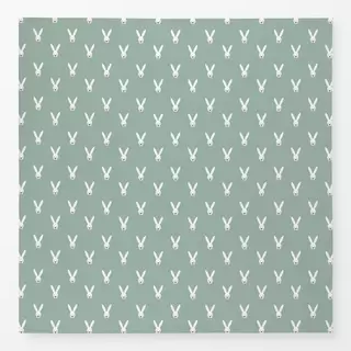 Tischdecke Happy Bunny naturals green
