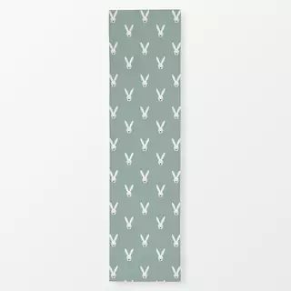 Tischläufer Happy Bunny naturals green