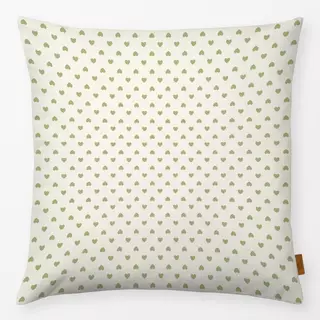 Kissen Herzen Muster beige grün