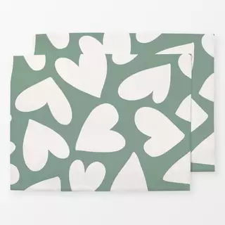 Tischset Hearts sage green