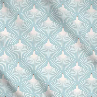 Meterware Graphic Bird hellblau