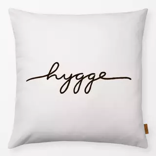 Kissen Hygge Typo beige dunkelbraun