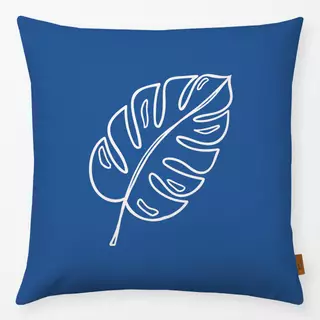Kissen Monstera Wendekissen Blau