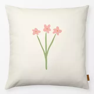 Kissen Blume Frühling beige grün rosa