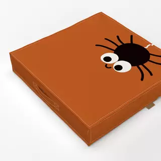 Bodenkissen Spooky Spider rostbraun boho