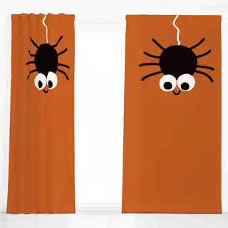 Dekovorhang Spooky Spider rostbraun boho