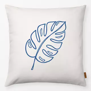Kissen Monstera beigeblau Wendekissen