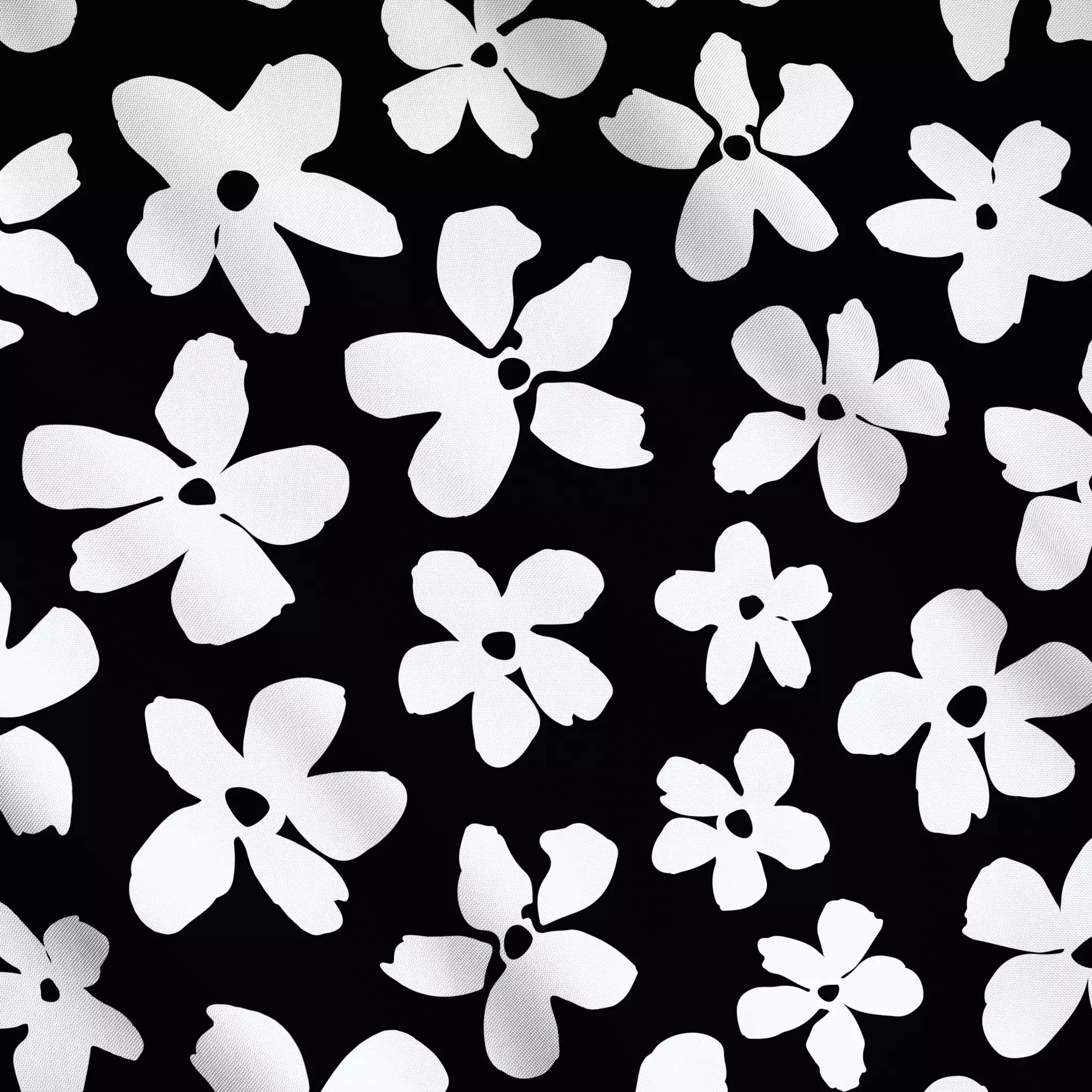 Meterware Abstrakte Blüten schwarzweiß - Blumen & Florales - von „Kathrin Woo"; Muster, schwarz, abstrakt, modern, outdoor, ...