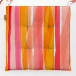 Sitzkissen Pink goldener Sommer Streifen