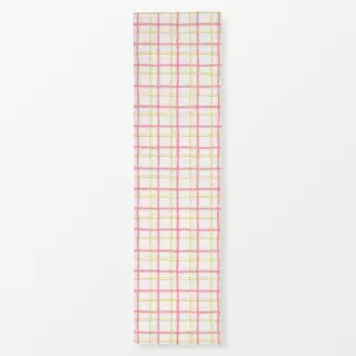 Tischläufer Karo rosa gelb