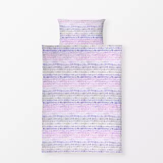 Bettwäsche Punkte und Streifen violett