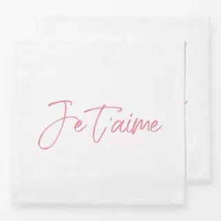 Servietten Je t'aime Rosa