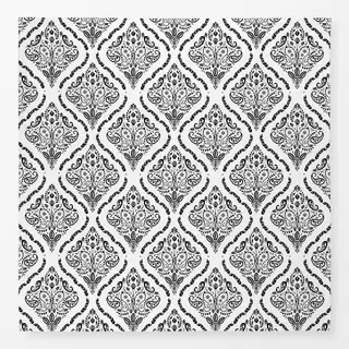 Tischdecke Paisleydamast schwarz-weiß