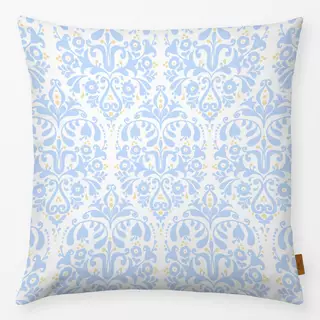 Kissen Winterdamast blau