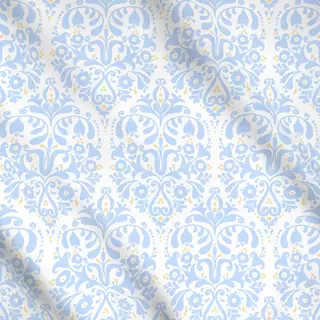 Meterware Winterdamast blau