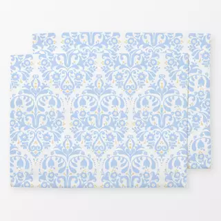 Tischset Winterdamast blau
