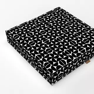 Bodenkissen Halbkreise Schwarz Weiss