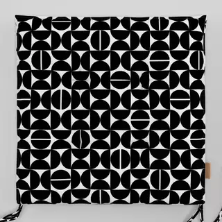 Sitzkissen Halbkreise Schwarz Weiss